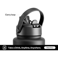 Load image into Gallery viewer, 40 oz Insulated Water Bottle with 2-in-1 Straw and Spout Lid, Keep Cold 24H, Leak-Proof, BPA-Free, Double Wall Stainless Steel Water Bottle for Sports, Gym, Travel, and School (Dark Knight)
