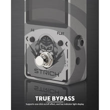 Load image into Gallery viewer, STRICH Tuner Pedal, Silver, Compact with Large Color Screen - Precision Chromatic Drop Tuning, 430-450Hz A4, True Bypass for Electric Guitar &amp; Bass
