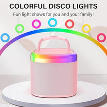 Load image into Gallery viewer, Karaoke Machine for Kids, Mini Karaoke Machine with 2 Wireless Microphones &amp; Disco Lights for Home Party, Kids Christmas Easter Birthday Gifts, Music Toys for Girls Boys Age 3 4 5 6 7 8 9 10 11 12+
