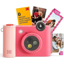 Load image into Gallery viewer, KODAK Smile+ 2-in-1 Digital Instant Print Camera &amp; Wireless Bluetooth Photo Printer - 10MP, Special-Effect Rotating Lens, Zink 2x3” Sticky-Back Photos, Print via Fun App from Smart Devices - Fuchsia
