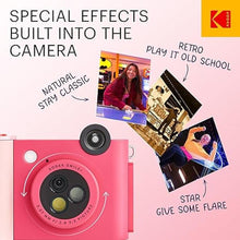 Load image into Gallery viewer, KODAK Smile+ 2-in-1 Digital Instant Print Camera &amp; Wireless Bluetooth Photo Printer - 10MP, Special-Effect Rotating Lens, Zink 2x3” Sticky-Back Photos, Print via Fun App from Smart Devices - Fuchsia
