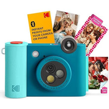 Load image into Gallery viewer, KODAK Smile+ 2-in-1 Digital Instant Print Camera &amp; Wireless Bluetooth Photo Printer - 10MP, Special-Effect Rotating Lens, Zink 2x3” Sticky-Back Photos, Print via Fun App from Smart Devices - Blue
