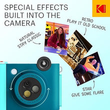 Load image into Gallery viewer, KODAK Smile+ 2-in-1 Digital Instant Print Camera &amp; Wireless Bluetooth Photo Printer - 10MP, Special-Effect Rotating Lens, Zink 2x3” Sticky-Back Photos, Print via Fun App from Smart Devices - Blue
