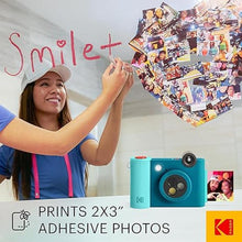 Load image into Gallery viewer, KODAK Smile+ 2-in-1 Digital Instant Print Camera &amp; Wireless Bluetooth Photo Printer - 10MP, Special-Effect Rotating Lens, Zink 2x3” Sticky-Back Photos, Print via Fun App from Smart Devices - Blue
