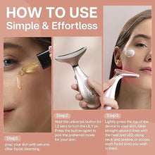 Load image into Gallery viewer, Lily Neck Face Massager, Skin Rejuvenation Beauty Massager, 3-in-1 at-Home Facial Spa Tool, Lifting, Toning and Tightening for a Radiant Appearance (Rose Gold)

