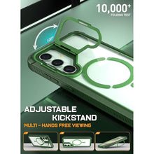 Load image into Gallery viewer, Poetic Guardian Case for Samsung Galaxy S24 6.2", [Built-in Camera Stand] [Screen Protector Work with Fingerprint ID] Full Body Shockproof Protective Rugged Clear Cover, Green/Clear
