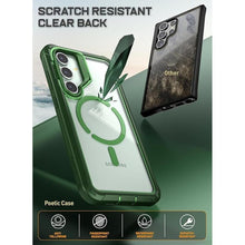 Load image into Gallery viewer, Poetic Guardian Case for Samsung Galaxy S24 6.2", [Built-in Camera Stand] [Screen Protector Work with Fingerprint ID] Full Body Shockproof Protective Rugged Clear Cover, Green/Clear
