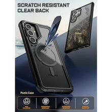 Load image into Gallery viewer, Poetic Guardian Case for Samsung Galaxy S24 6.2", [Built-in Camera Stand] [Screen Protector Work with Fingerprint ID] Full Body Shockproof Protective Rugged Clear Cover, Black/Clear
