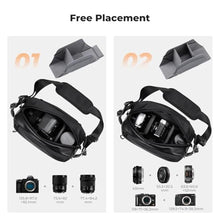 Load image into Gallery viewer, K&amp;F Concept 2 in 1 Sling Bag Everyday Shoulder Bag &amp; Multifunction Photography Crossbody Camera DSLR Backpack Portable Bag Black
