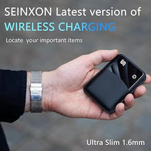 Load image into Gallery viewer, Wallet Tracker Wireless Recharging IP68 Thin Item Finder Card Luggage Located Bluetooth Works with Apple Find My APP &amp; Network (iOS Only) Black
