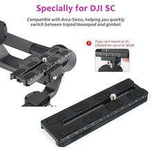 Load image into Gallery viewer, Aluminum Quick Release Plate 120mm for DJI Ronin SC Gimbal,Camera Mounting Plate Compatible Arca-Swiss with 1/4&quot; Hole for Gimbal Stabilizer Tripod
