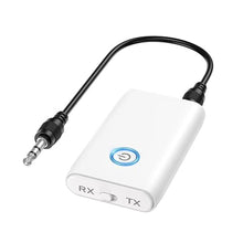 Load image into Gallery viewer, Bluetooth Transmitter Receiver 2 in 1, Hands-Free Call Aux Bluetooth Adapter for Car, 3.5mm Wireless Audio Adapter Home Audio System Headphones Airplane Speaker, White

