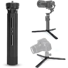 Load image into Gallery viewer, Adjustable Aluminum Mini Tripod - Desktop Tabletop Stand for DSLR Cameras, Zhiyun Weebill/Smooth/Crane, DJI Ronin S/SC/RSC/RS, Osmo Mobile, Stabilizer Handle (4-Level Adjustable)
