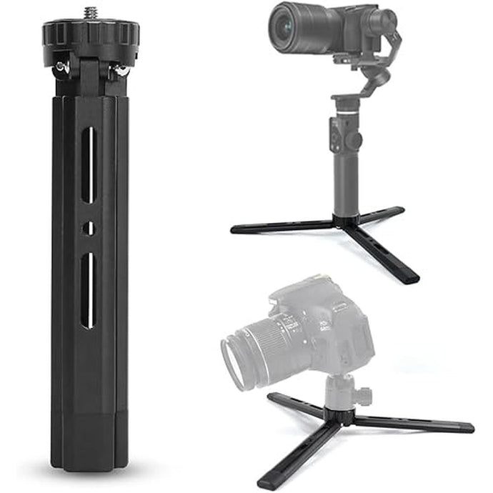 Adjustable Aluminum Mini Tripod - Desktop Tabletop Stand for DSLR Cameras, Zhiyun Weebill/Smooth/Crane, DJI Ronin S/SC/RSC/RS, Osmo Mobile, Stabilizer Handle (4-Level Adjustable)