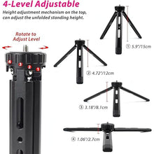 Load image into Gallery viewer, Adjustable Aluminum Mini Tripod - Desktop Tabletop Stand for DSLR Cameras, Zhiyun Weebill/Smooth/Crane, DJI Ronin S/SC/RSC/RS, Osmo Mobile, Stabilizer Handle (4-Level Adjustable)
