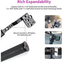 Load image into Gallery viewer, Gimbal Grip Handle Handy Sling Handgrip for DJI Ronin S/SC / RSC2,Adjustable Gimbal Side Extension Cold Shoe Mount 1/4" 3/8" Holes Stabilizer Accessory Handle
