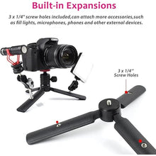 Load image into Gallery viewer, Mini Tabletop Tripod for Gimbal/DSLRs, Desktop Tripod Stand Handle Grip for DJI Ronin S/SC, Zhiyun Weebill S/Smooth, Osmo Mobile with Extended 1/4" Screw Holes
