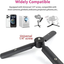 Load image into Gallery viewer, Mini Tabletop Tripod for Gimbal/DSLRs, Desktop Tripod Stand Handle Grip for DJI Ronin S/SC, Zhiyun Weebill S/Smooth, Osmo Mobile with Extended 1/4" Screw Holes
