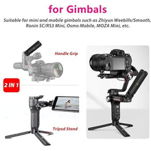 Load image into Gallery viewer, Mini Tabletop Tripod for Gimbal/DSLRs, Desktop Tripod Stand Handle Grip for DJI Ronin S/SC, Zhiyun Weebill S/Smooth, Osmo Mobile with Extended 1/4" Screw Holes
