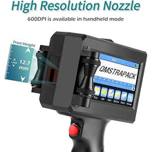 Load image into Gallery viewer, Handheld Inkjet Printer Gun Z10 Printing Height 0.08-0.5 Inch Inkjet Coder with Original Fast-Drying Ink for Text QRCode/Barcode/Batch Number/Label/Image/Date Printer for Any Surface
