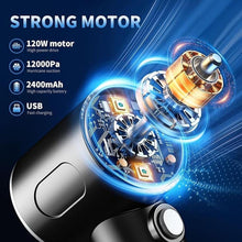 Load image into Gallery viewer, 3 in 1 Keyboard Vacuum Cleaner, 12000PA High Power Handheld Car Vacuum, Cordless Portable Mini Table Vacuum Cleaner, Compressed Air Duster Keyboard Cleaner for Car,Desktop, Pet Hair Cleaning
