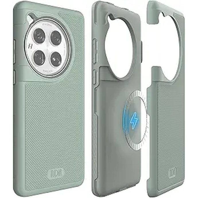 TUDIA MergeGrip Magsafe Compatible Phone Case for OnePlus 12 5G 2024 - Military Grade, Drop Tested, Dual Layer, Shockproof, Anti-Slip, Heavy Duty & Protector Cover Protective Phone Case - Green Lily
