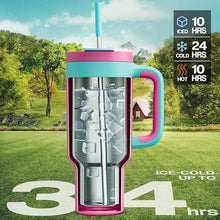 Load image into Gallery viewer, 40 oz Tumbler with Handle, 2-in-1 Straw and Sip Lid, Leakproof, Dishwasher Safe, Insulated Stainless Steel Travel Coffee Mug, Keeps Cold for 34 Hours, Fits in Car Cup Holder (Barbie)
