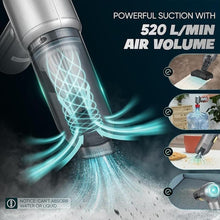 Load image into Gallery viewer, Car Vacuum Cleaner-Wireless Handheld Car Vacuums with Best Suction,Brushless Motor 12000PA Maximum Power,3 in 1 Mini Portable Vacuum Cleaner Cordless for Home,Office,Kitchen,Cars
