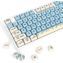 Load image into Gallery viewer, surmen Cute Round MOA Profile Keycaps, 141-Keys Thicked PBT 75% Keycaps Dye-Sublimation for Cherry MX Switches Mechanical Keyboard (Milk Cow)
