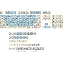 Load image into Gallery viewer, surmen Cute Round MOA Profile Keycaps, 141-Keys Thicked PBT 75% Keycaps Dye-Sublimation for Cherry MX Switches Mechanical Keyboard (Milk Cow)
