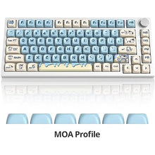 Load image into Gallery viewer, surmen Cute Round MOA Profile Keycaps, 141-Keys Thicked PBT 75% Keycaps Dye-Sublimation for Cherry MX Switches Mechanical Keyboard (Milk Cow)
