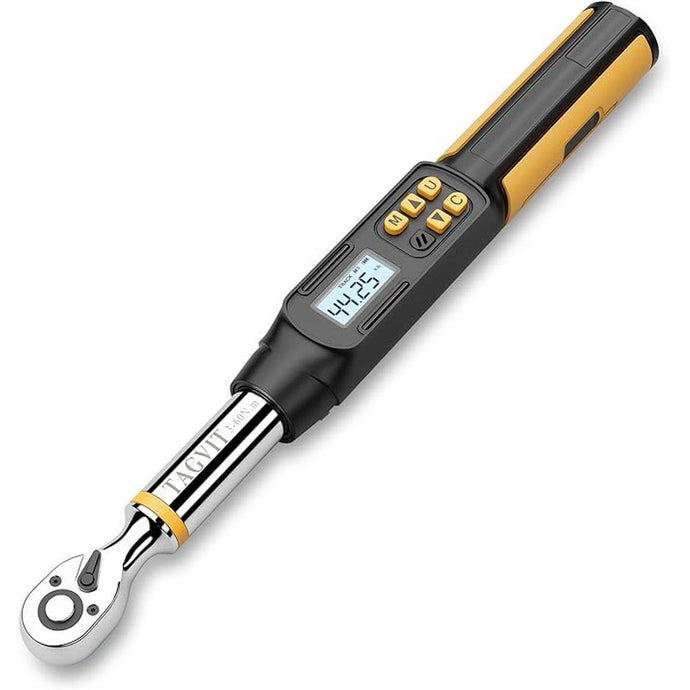 3/8 Inch Drive Digital Torque Wrench, 2.21-44.25 Ft-lb/3-60 Nm Bike Electronic Torque Wrench with Preset Modes, Data Storage, Buzzer and LED Flash Notification for Bicycle Moto