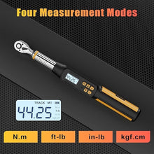 Load image into Gallery viewer, 3/8 Inch Drive Digital Torque Wrench, 2.21-44.25 Ft-lb/3-60 Nm Bike Electronic Torque Wrench with Preset Modes, Data Storage, Buzzer and LED Flash Notification for Bicycle Moto
