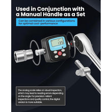 Load image into Gallery viewer, Digital Torque Wrench Adapter - Precision Electronic Torque Tool Converter and Meter with LCD Display, Includes 1/2&quot;, 1/4&quot;, 3/8&quot; Adapters for Automotive, Biking, DIY &amp; Home Repairs (200N.m)
