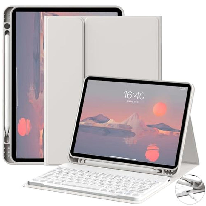 GKABXY Keyboard Case for iPad (A16) 11th Gen 11 inch 2025 & iPad 10th Gen 10.9 inch 2022 with Holder | Detachable Bluetooth Wireless Keyboard | Soft TPU Back Shell | Auto Sleep/Wake (Gray)