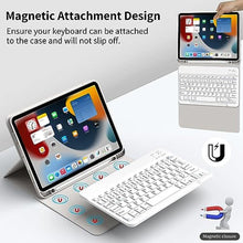 Load image into Gallery viewer, GKABXY Keyboard Case for iPad (A16) 11th Gen 11 inch 2025 &amp; iPad 10th Gen 10.9 inch 2022 with Holder | Detachable Bluetooth Wireless Keyboard | Soft TPU Back Shell | Auto Sleep/Wake (Gray)

