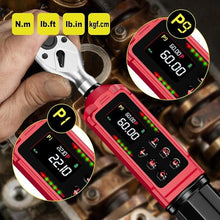 Load image into Gallery viewer, 3/8-inch Drive Digital Torque Wrench, 0.66-44.3Ft.lbs/0.9-60Nm, Electronic Torque Wrench, Inch Pound Torque Wrench Set with ±1% Accuracy, Vibration, Buzzer and LED Notification for Bicycle
