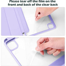 Load image into Gallery viewer, ProCase Smart Case for iPad Pro 12.9 Case 6th/5th/4th/3rd Generation 2022/2021/2020/2018, Transparent Back Shell Cover with Built-in Pencil Holder, Auto Sleep/Wake for iPad Pro 12.9 Inch -Purple
