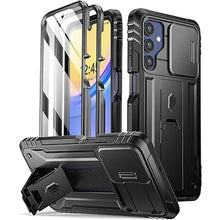 Load image into Gallery viewer, Poetic Revolution Case for Samsung Galaxy A15 5G,[Slide Camera Cover],[20FT Mil-Grade Drop Tested], Full-Body Military Grade Rugged Shockproof Cover with Kickstand and Built-in-Screen Protector, Black
