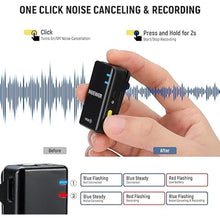 Load image into Gallery viewer, NEEWER CM28 Wireless Lavalier Microphone System with Charging Case, 2 Mic Clips, 1 Click Noise Canceling, 4GB Storage, 9H Playtime, Lavalier Lapel Mic Compatible with iPhone/Android/PC/Camera/iPad

