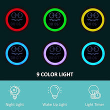 Load image into Gallery viewer, DINOTIME Kids Alarm Clock, Toddler Sleep Training Clock with Sound Machine, Night Lights, Ok to Wake Dinosaur Clock, Gift Ideas for Kids Child (Green)

