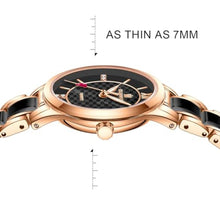 Load image into Gallery viewer, GUANHAO Black Ceramic Watches for Women, Fashion Ladies Watches with Diamond Accented Waterproof Calendar Luminous Women s Watch Small Wrist
