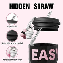 Load image into Gallery viewer, GOOM 18oz Travel Coffee Mug Tumbler with Lid and Straw, 18/10 Stainless Steel, 6-Layer Insulation, Spill Proof, Leak Proof Tumbler with Straw Mouth Rotary Lock, Coffee Mugs for Women - Black, Pink
