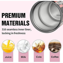 Load image into Gallery viewer, GOOM 18oz Travel Coffee Mug Tumbler with Lid and Straw, 18/10 Stainless Steel, 6-Layer Insulation, Spill Proof, Leak Proof Tumbler with Straw Mouth Rotary Lock, Coffee Mugs for Women - Black, Pink
