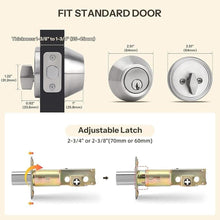 Load image into Gallery viewer, Round Design Single Cylinder Deadbolt with Keys, Exterior Keyed Dead Bolt Lock for Front Entrance Door Security, Satin Nickel
