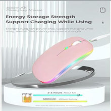 Load image into Gallery viewer, Wireless Bluetooth Mouse,LED Dual Mode Rechargeable Silent Slim Laptop Mouse,Portable(BT5.2+USB Receiver) Dual Mode Computer Mice,for Laptop,Desktop Computer,ipad Tablet,Phone,TV (Pink)
