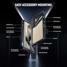 Load image into Gallery viewer, NEEWER S24 Ultra Phone Cage with 67mm Filter Adapter, 17mm Lens Backplate, T Mount Lens Adapter, Smartphone Video Rig Stabilizer Compatible with Samsung Galaxy Moment T Series Lenses, PA042
