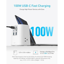 Load image into Gallery viewer, Anker Charging Station (100W), 9-in-1 USB-C Power Strip with 300J Surge Protection, for iPhone 16 and MacBook, 5 ft Flat Cable and Plug, 4 USB-C, 2 USB-A Ports, 3 AC Outlets, for Home, Office
