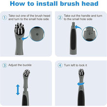 Load image into Gallery viewer, Rechargeable Electric Cleaning Brush with 4 in 1 Multiple Brush Heads and USB Cable, Indoor Household Cordless Motorized Brush for Bathroom Toilet Kitchen Tile Crevice (Grey &amp; Black)
