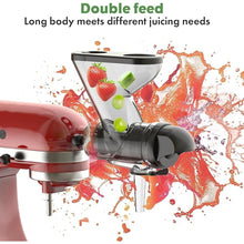Load image into Gallery viewer, Masticating Juicer Attachment for KitchenAid Stand Mixer, Cold Press Juicer machines with Dual Feed Chute, Slow Masticating Juicer, Attachment for Kitchenaid Mixers
